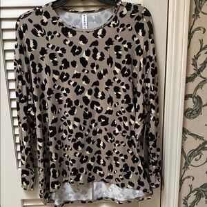 Black and Tan Relaxed Long Sleeve Blouse